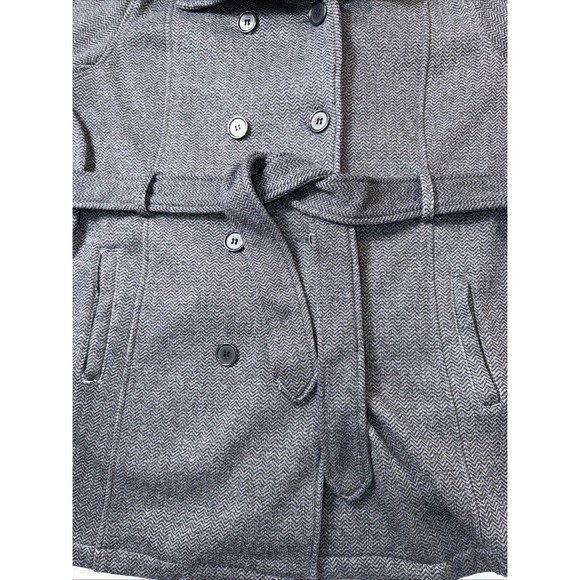 Torrid 2 Gray Bouckle Belted Double Breasted Pea Coat Classic‎ Career Minimalist - Picture 3 of 14